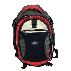 Samsonite Backpack - Gray/Red/Black - Padded Sleeve - Multi-Compartment